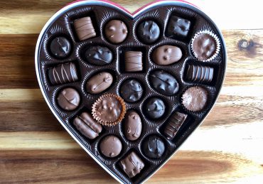 Av- heart shaped box of candy