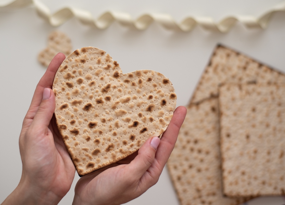 heart shaped matzah illustrates Song of Songs as Passover love story