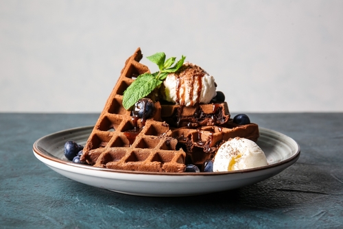 traditional Chanukah foods - waffles and dairy