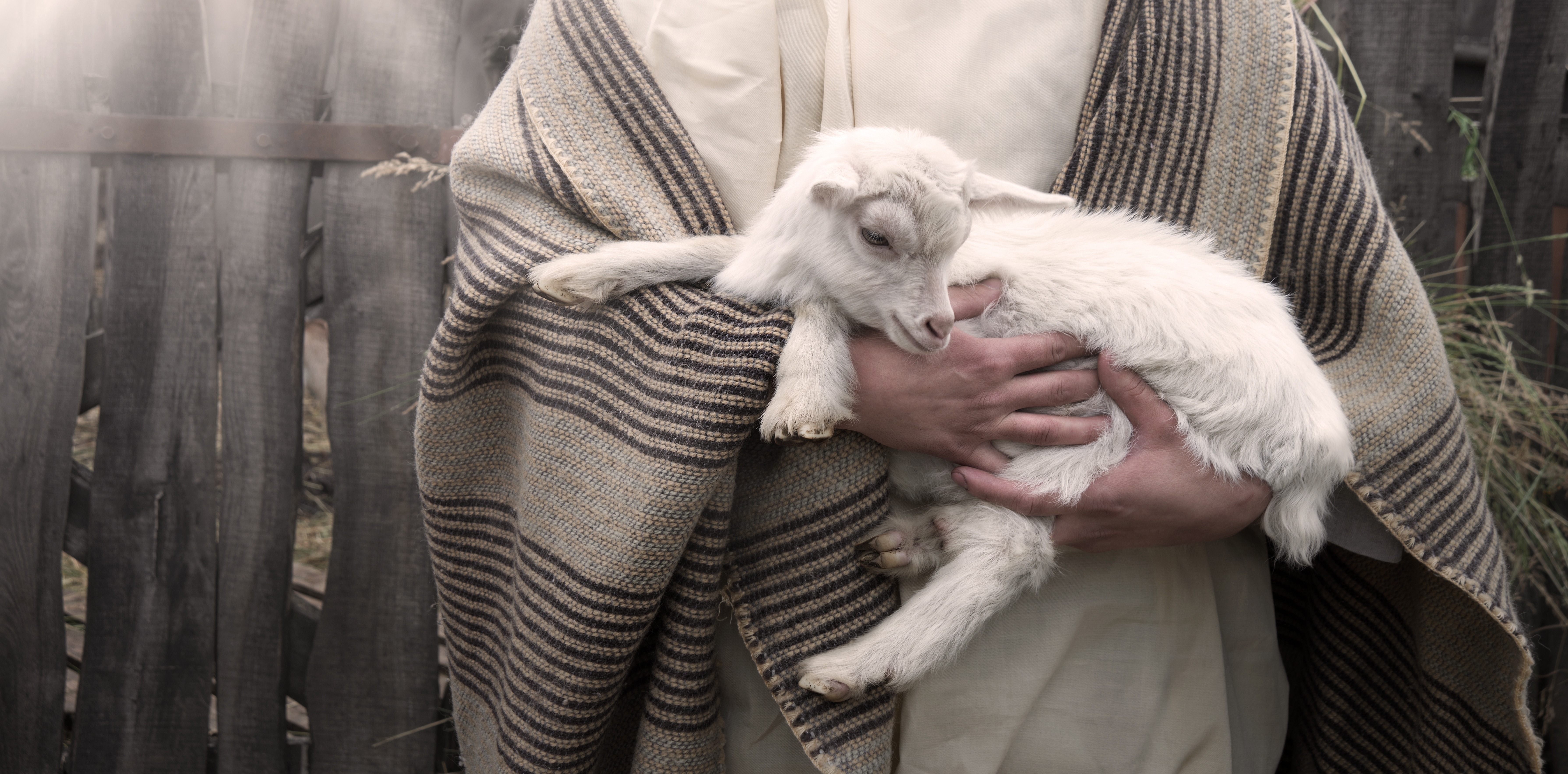 man holding lamb