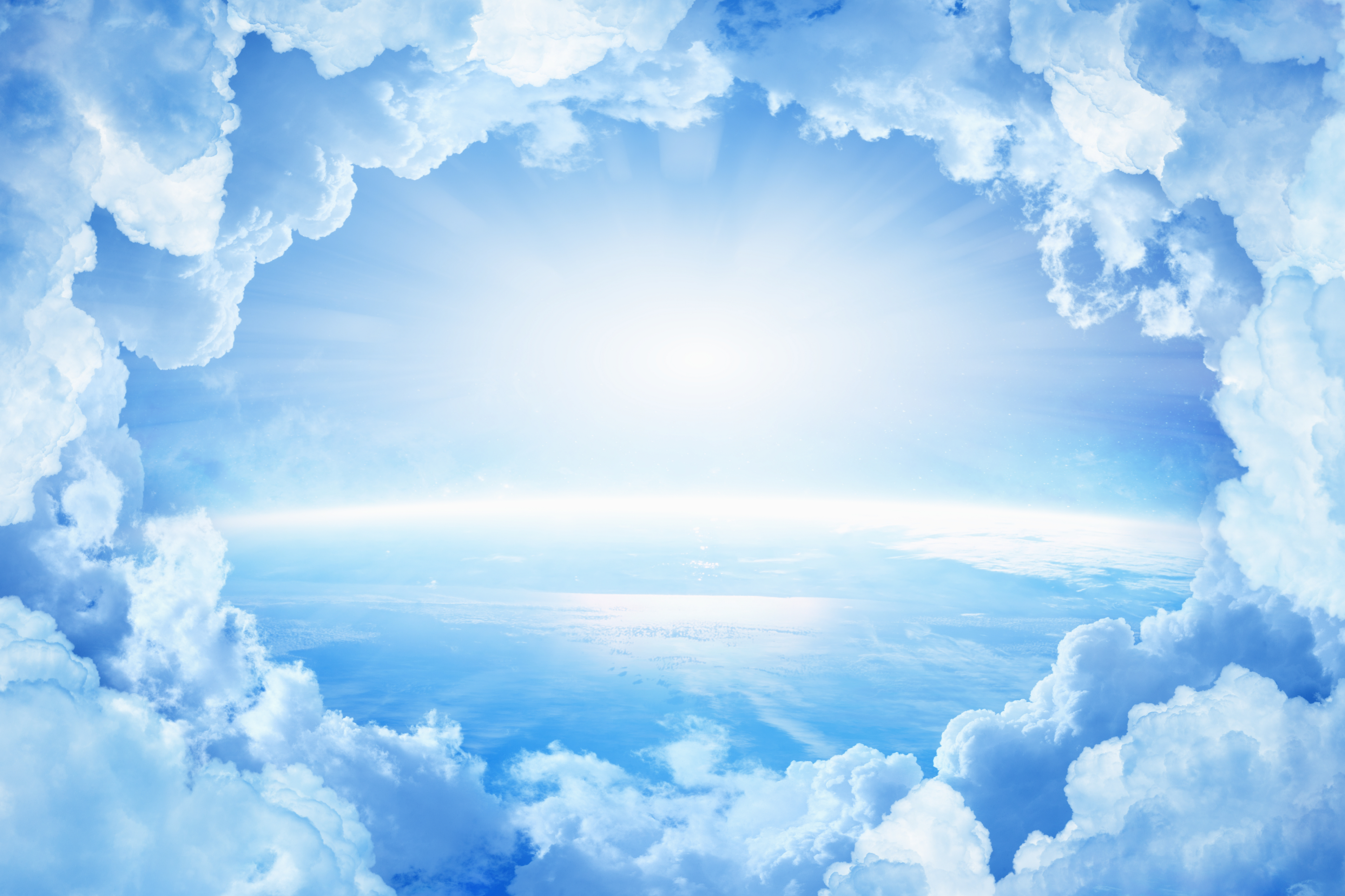heaven and clouds with a shining light