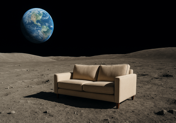 couch on the moon - proof of Creator, reason to believe in God