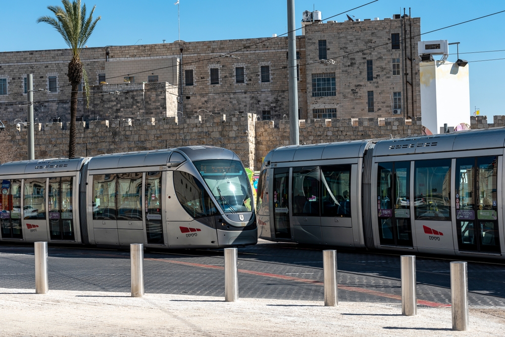 Jerusalem light rail construction