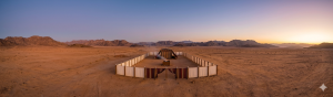 A wide panoramic view of the biblical Mishkan sanctuary layout in the open desert, illustrating how Hashem appreciates your effort in every quiet spiritual victory.