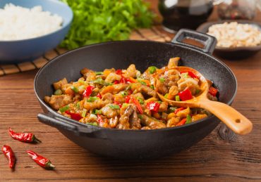 Chinese food in a wok