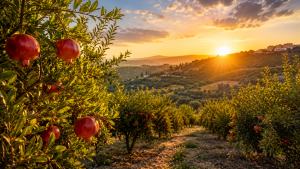 Pomegranate trees in Eretz Yisrael, where ordinary places become extraordinary through holiness.