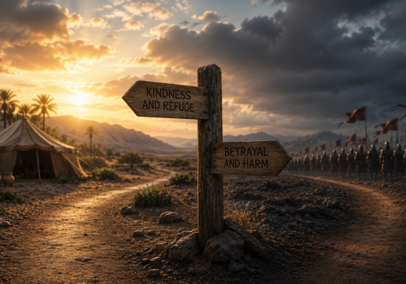 gratitude for kindness and refuge, in the face of betrayal and harm